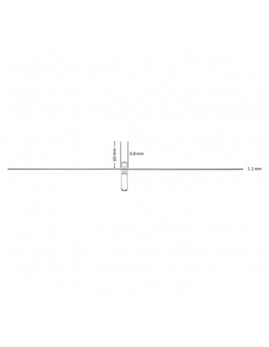 T-Mesialslider plate largo alambre en centro (12cm) 1.1mm  y 2 alambres verticales de 0.8mm (6cm) (33-54490)